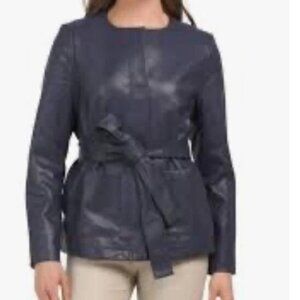 Kobi Halperin Faux Leather Sari Jacket Retail $ 448 Size Medium